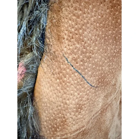 VTG Wilsons Leather Pelle Studio Suede Faux Fur Trim Boho Penny Lane Coat XL - Picture 7 of 10